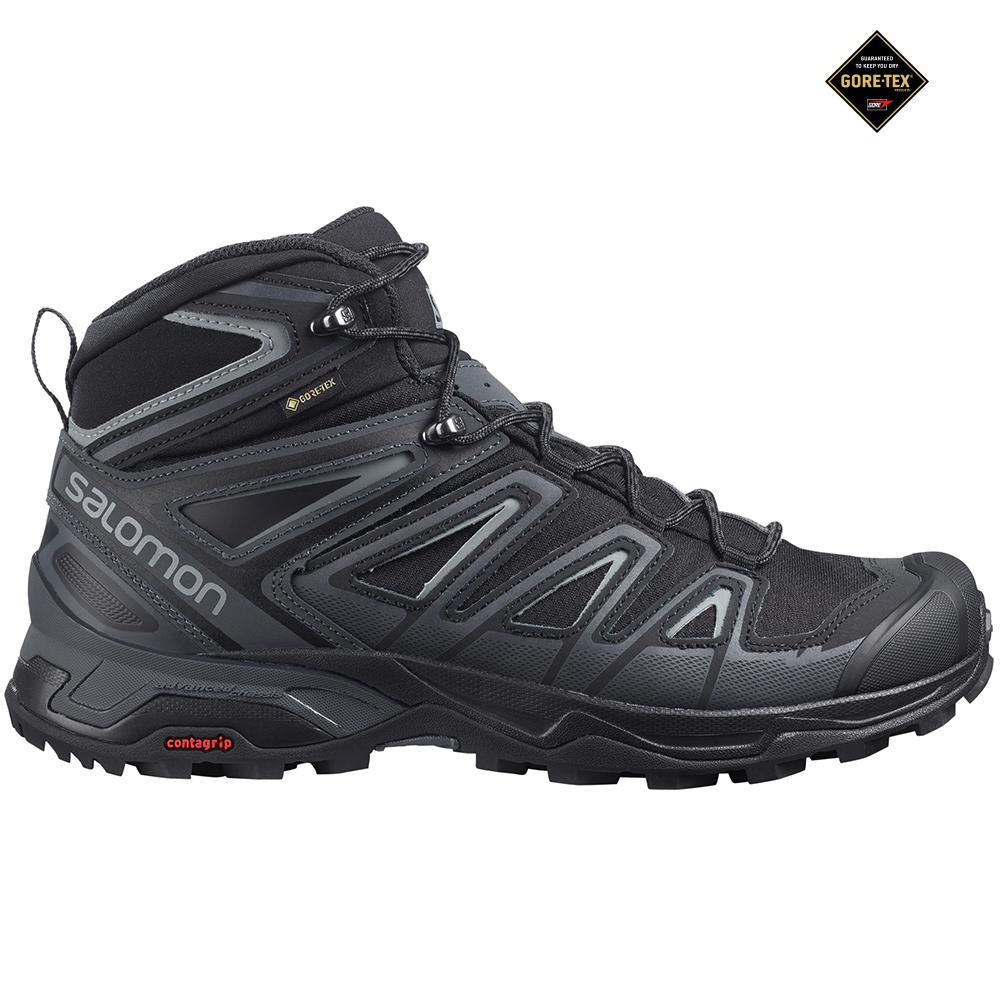 Salomon Singapore Mens Hiking Boots - X ULTRA MID 3 GTX® Black | 13967-ZKHV